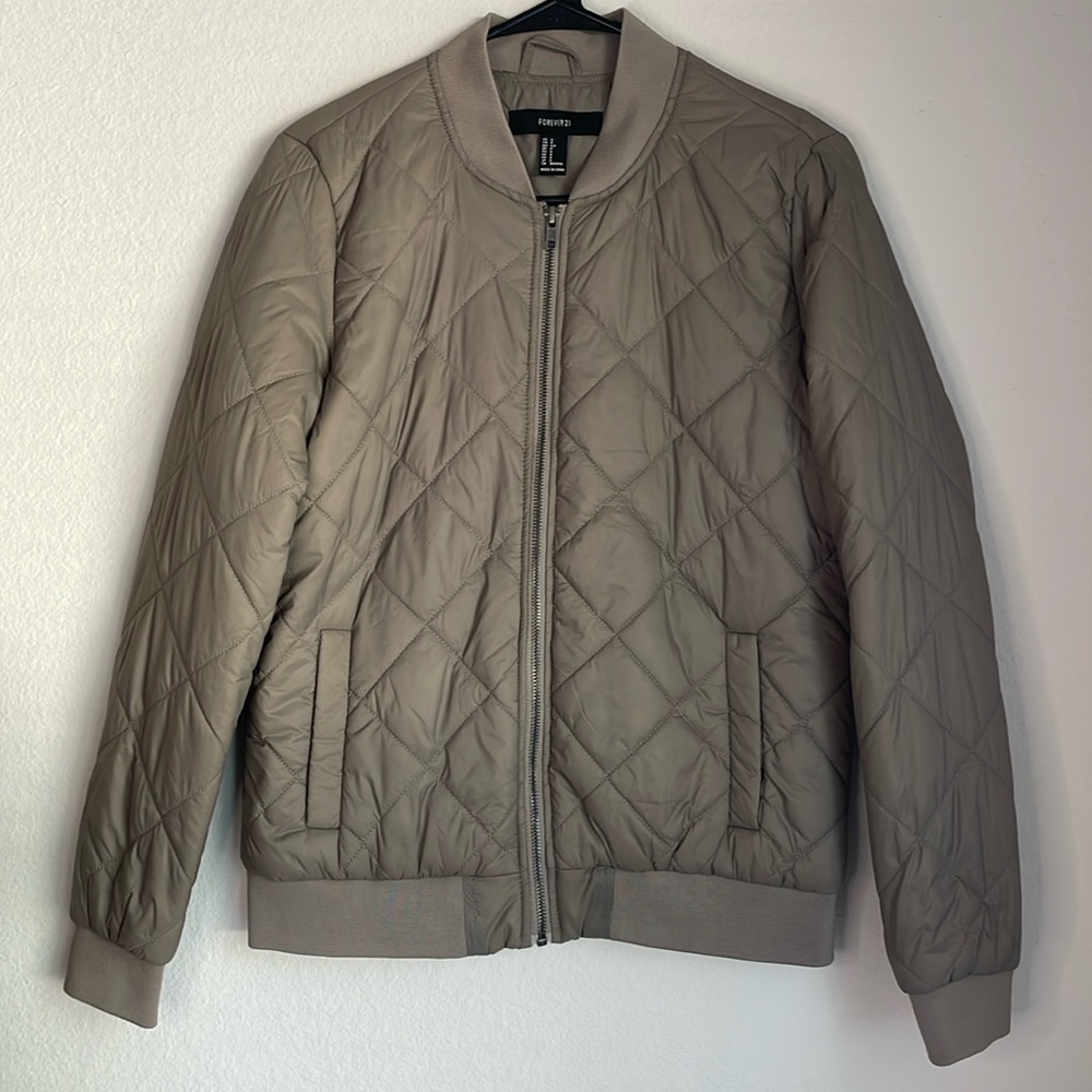 Forever 21 Taupe Quilted Jacket